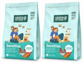 Sausas šunų maistas Green Petfood Sensitive su vabzdžiais ir vištiena, 2 x 300 g
