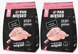 Sausas pašaras kačiukams PAN MIĘSKO, su vištiena ir triušiena, 2 x 400 g