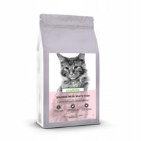 Sausas pašaras sterilizuotoms katėms Ecomida su lašiša ir balta žuvimi, be grūdų, 1,5 kg