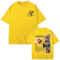 Singer Sabrina Carpenter Merch T-shirt Men Women  Aesthetic Short Sleeve T-shirts High Quality Cotton Oversized T Shirts 2XL yellow