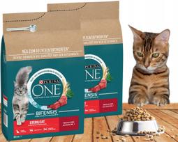 Sausas ėdalas katėms PURINA ONE Sterilcat su jautiena, 2 x 1,4 kg