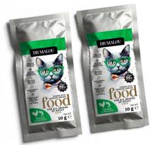 Liofilizuotas vištienos ir lašišos DR MALOU pašaras katėms, 2 x 10 g