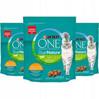Sausas maistas katėms Purina ONE DUAL NATURE su vištiena, 3 x 750 g