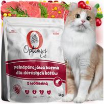 Kačių maistas su jautiena, lašišų aliejumi ir taurinu, 1 kg, Optimus Cat