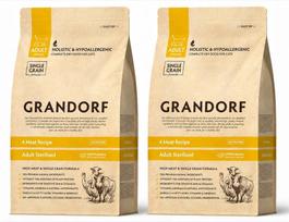 Katėms skirtas pašaras Grandorf 4 Meat Sterilised, 2 x 400 g