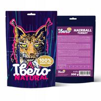 Sausas kačių maistas Ibero Natural be grūdų, plaukų kamuoliukams, su kalakutiena, 500 g