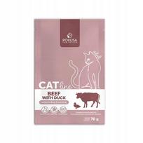 Sausas kačių pašaras POKUSA Catline, jautiena ir antis, suaugusioms katėms, 70 g