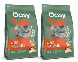 Sausas maistas katėms Oasy SUPERIOR Adult Hairball, 2 x 1,5 kg