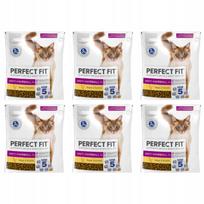 Sausas pašaras katėms nuo plaukų kamuoliukų PERFECT FIT su vištiena, 6 x 750 g