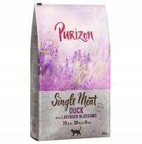 Sausas kačių pašaras Purizon Single Meat antiena su levandų žiedais, 6,5 kg