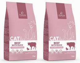 Sausas kačių maistas Pokusa CatLine, jautiena ir antiena, 2 x 3 kg