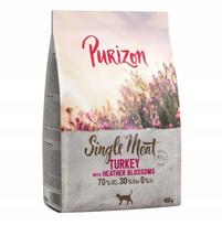 Sausas begrūdis kačių maistas Purizon Single Meat kalakutiena ir viržiai, 400 g