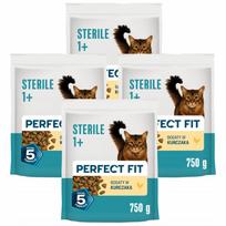 Sausas kačių maistas PERFECT FIT su vištiena, 750 g, 4 vnt.