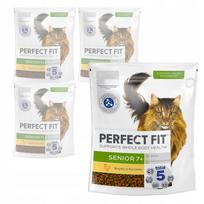 Sausas kačių pašaras vyresnėms 7+ amžiaus katėms Perfect Fit su vištiena, 4 x 750 g
