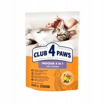 Sausas pašaras suaugusioms namų katėms CLUB 4 PAWS Premium Indoor 4 in 1, 900 g