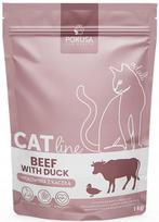 Sausas kačių maistas Pokusa CatLine su jautiena ir antiena, be grūdų, 1 kg