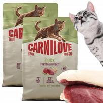 Sausas pašaras sterilizuotoms katėms, antiena, Carnilove TF, 4 kg