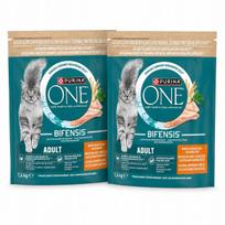 Sausas kačių maistas PURINA ONE ADULT su vištiena ir pilno grūdo kruopomis, 2 × 1,4 kg