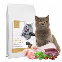 Sausas kačių ėdalas su vištiena ir antiena, 10 kg, suaugusioms katėms, 1CAT