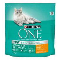 Sausas vištienos pašaras katėms PURINA ONE Senior 11+, 1,5 kg