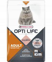 Sausa kačių pašaras Opti Life Cat Adult Sensitive su lašiša, 1 kg