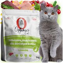 Sausas kačių pašaras su antiena, lašišų aliejumi ir taurinu, 1 kg, Optimus Cat