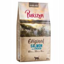 Sterilizuotų kačių pašaras Purizon su lašiša ir vištiena, be grūdų, 6,5 kg