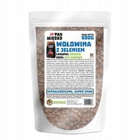 Sausas kačių maistas su jautiena ir elniena, 500 g, Pan Mięsko