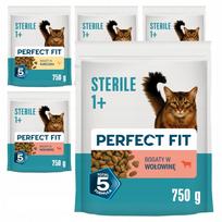 Sausas kačių pašaras Perfect Fit Sterile 1+ su vištiena ir jautiena, 6 x 750 g