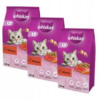 Sausas maistas su jautiena suaugusioms katėms WHISKAS, 3,8 kg, 3 vnt.
