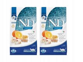 Katės maistas FARMINA N&D Ocean su menke ir apelsinais, suaugusioms, 2 x 300 g