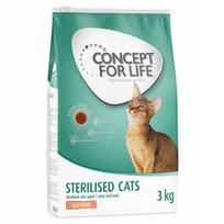 Sausas kačių pašaras Concept for Life su lašiša, sterilizuotoms katėms, be grūdų, 3 kg