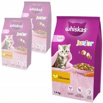 Kačių pašaras WHISKAS Junior su vištiena, 3 x 1,4 kg