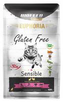 Sausas kačių ėdalas BIOFEED EUPHORIA be glitimo, su kalakutiena ir triušiena, 0,4 kg