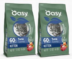Kačių ėdalas Oasy SUPERIOR kačiukams su tunu, 2 x 1,5 kg