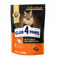 Sausas kačių maistas CLUB 4 PAWS su kalakutiena ir daržovėmis, 300 g