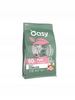 Sausas pašaras sterilizuotoms katėms Oasy SUPERIOR su kiauliena, 1,5 kg