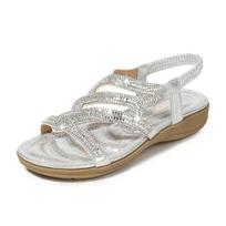 Bohemia Fashion Women Sandals Wedges Shoes Women's Flip-flops Summer Ladies Low Heels Casual Sandalias Mujer Feminina 2026 New 36 sidabras