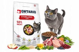 Sterilizuotų kačių maistas su aviena ONTARIO, 0,4 kg