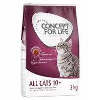 Sausas pašaras katėms Concept for Life All Cats 10+ su paukštiena, inkstų apsauga, papildytas taurinu