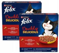 Sausas kačių ėdalas FELIX Doubly Delicious su jautiena ir vištiena, 2 x 800 g