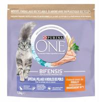 Sausas kačių ėdalas Purina ONE su vištiena, 1,5 kg, nuo plaukų kamuoliukų