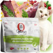 Sausas kačių pašaras su antiena, lašišų aliejumi ir taurinu Optimus Cat, 3 kg