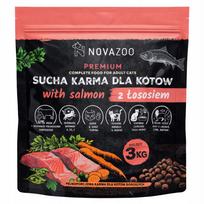 Sausas kačių maistas NOVAZOO PREMIUM su lašiša, 3 kg, 61% mėsos