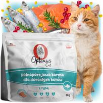 Sausas kačių maistas Optimus, 3 kg, su žuvimi ir lašišų aliejumi