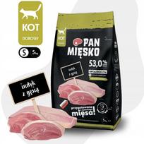 Sausas kačių maistas Pan Mięsko su džiovinta kalakutiena ir žąsiena, mažos granulės, 5 kg
