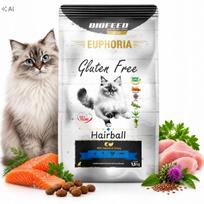 Sausas kačių maistas EUPHORIA su kalakutiena ir lašiša, be glitimo, 1,5 kg