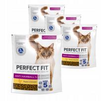 Sauso kačių ėdalo rinkinys PERFECT FIT Antihairball, vištiena, 4 x 750 g