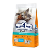 Sausas pašaras sterilizuotoms katėms CLUB 4 PAWS su lašiša, 2 kg