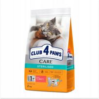 Sausas pašaras sterilizuotoms katėms CLUB 4 PAWS su kalakutiena, 2 kg